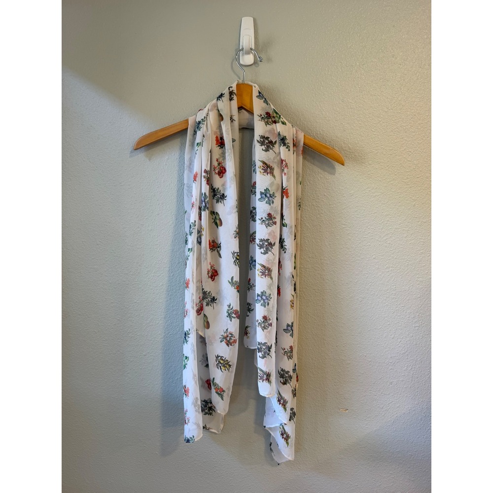 Antonio Melani‎ Scarf Women OS White Fruit Floral Botanical Print Summer